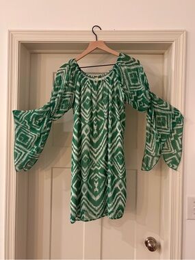 Candy Rose Green Chevron Dress